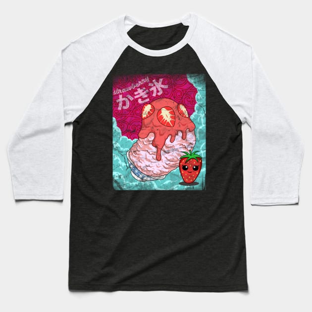 Strawberry Kakigori - v2 Baseball T-Shirt by drixalvarez
